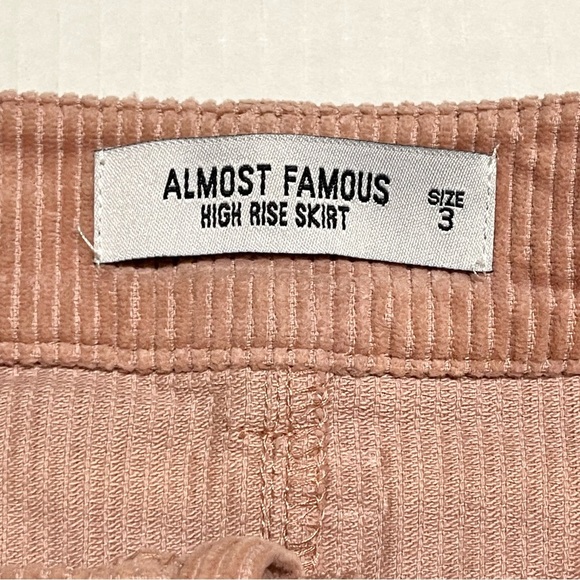 Almost Famous Blush Corduroy A-Line Skirt - Picture 3 of 6
